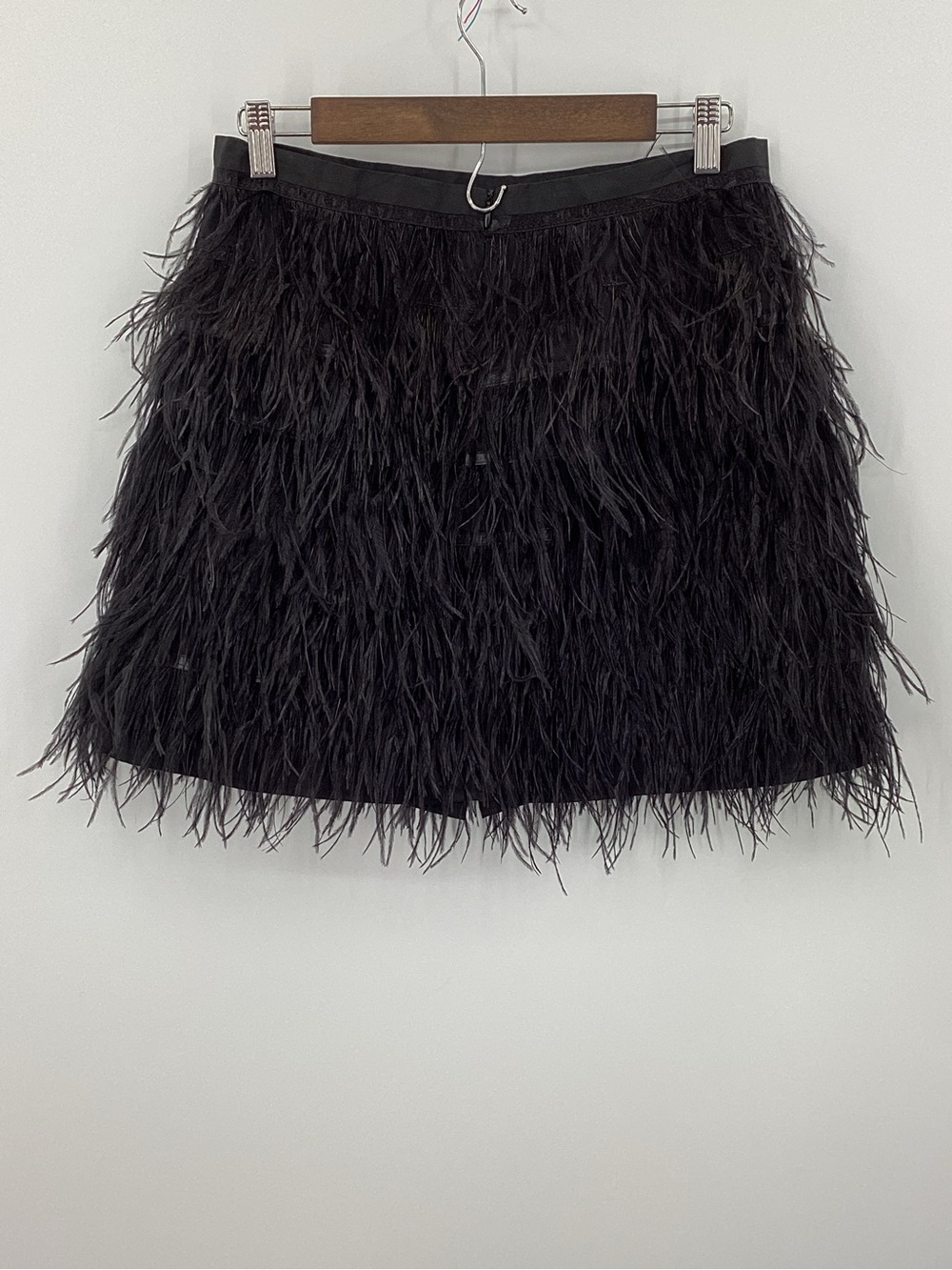 QUEEN OF SPARKLES Black Feathered Mini Skirt